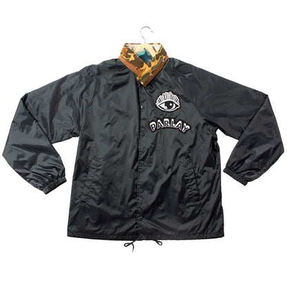 camouflage collar logo jacket